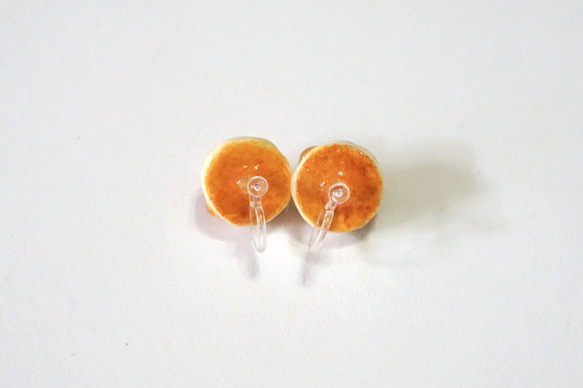 粘土シミュレーション食品製のイヤリング|クリーム愛のクリップイヤリングミニマフィン 3枚目の画像
