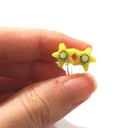 夏日清新奇異果夾耳環 | 仿真食物黏土製耳環 接單製作 第2張的照片