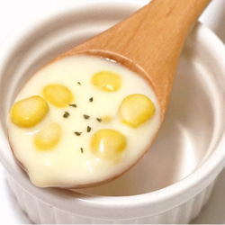 香濃粟米湯木勺子鑰匙圈 | 仿真食物黏土手工製飾物 接單製作 第1張的照片
