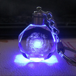 ラウンド型LEDクリスタルキーホルダー （送料無料）（あんしん保証付き） 3枚目の画像
