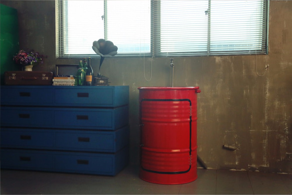 工業風_置物櫃+油桶洗手台*客製化顏色烤漆* 第1張的照片
