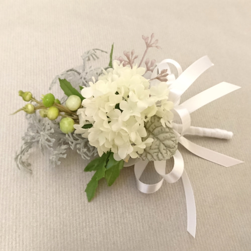 ウエディングブーケ（マシュマロ）ブートニア込み 貴女だけの一点物