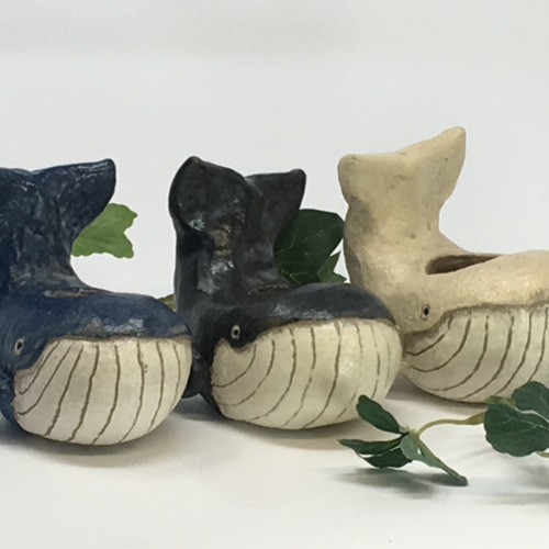 おしゃれな✨クジラの置物花器インテリア陶器