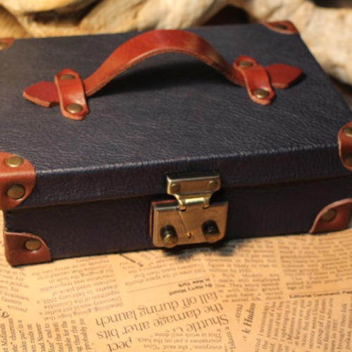 ヴィンテージ トランク ネイビー 鍵付き Amazon.co.jp: ヴィンテージ