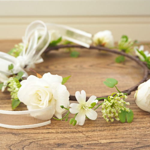 ☆特集掲載☆花冠 子供用 キッズ用 ベビー用 ~ Flower Tiara ~ 白 花  