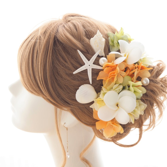 プルメリアセット ヘッドパーツ 髪飾り ウェディング 前撮り マーメイド プルメリアセット ヘッドパーツ 髪飾り ウェディング 前撮り マーメイド