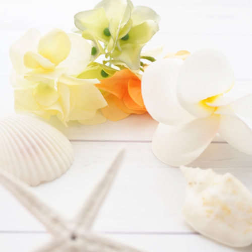 ヘッドドレス☆ヒトデ☆プルメリア☆シェル☆パール☆マーメイド 結婚  