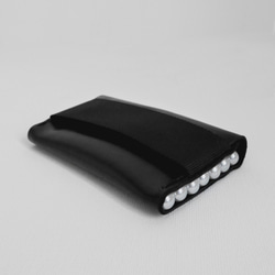 HANDMADE BLACK LEATHER/ PEARL CARD CASE (MADE-TO-ORDER) 第1張的照片