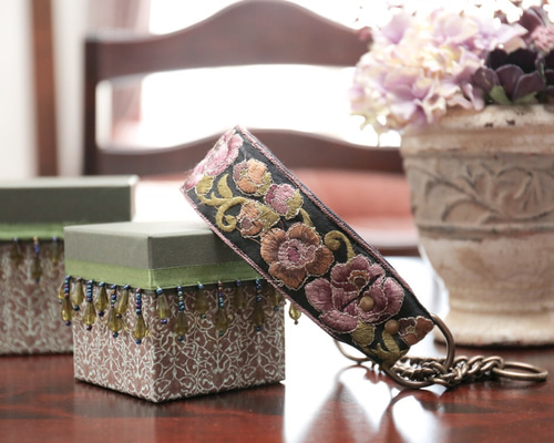 chi^ku チーク リボン 首輪 リード セット 革 くすみパープル オマケ付