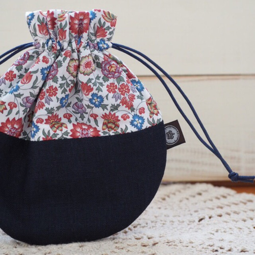 リバティ❁しじみ巾着 -ワックスコード- 巾着袋 figue124 通販 8053031