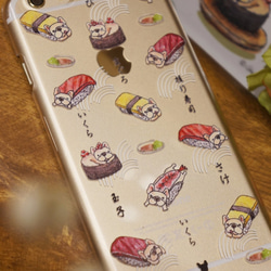 iPhone6 / 6s 手機殼-法國鬥牛犬壽司(透明) 第1張的照片