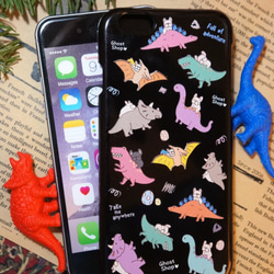 iPhone6 / 6s用モバイルシェル - フレンチブルドッグ恐竜（ブラック） 1枚目の画像