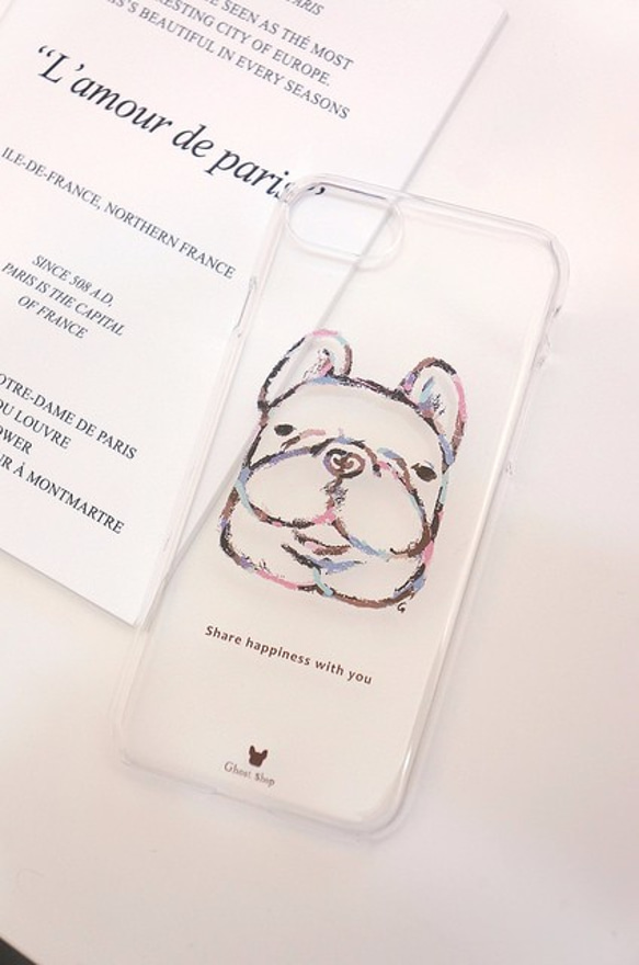 iPhone7 手機殼-法國鬥牛犬 福寶孵蛋(透明) 第2張的照片