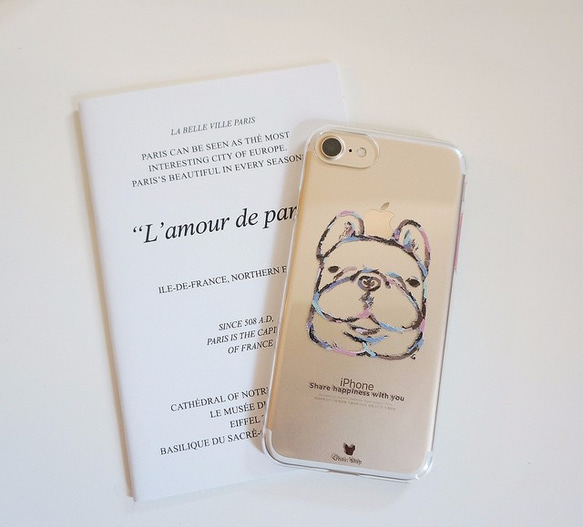 iPhone7 plus手機殼-法國鬥牛犬 福寶孵蛋(透明) 第4張的照片