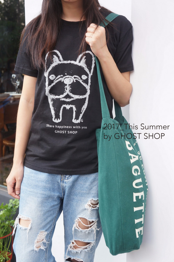 【 Hello福寶 】-法國鬥牛犬T-shirt- 黑 第3張的照片