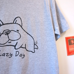 【 懶骨頭 】-法國鬥牛犬T-shirt- 灰 第1張的照片