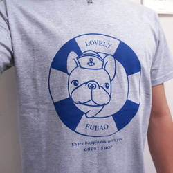 【 海軍福寶 】-法國鬥牛犬T-shirt-灰 第5張的照片