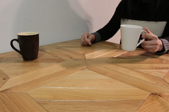 家具職人が作るナラ無垢寄木天板【新規創業主様割引いたします】 7枚目の画像