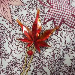 簪/かんざし　紅葉　朱 2枚目の画像