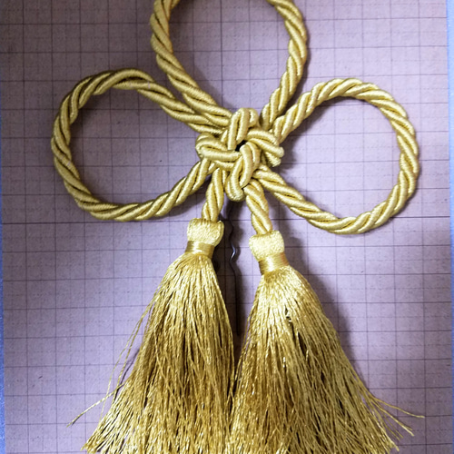 Creema限定】髪飾り 几帳結び(大) 金茶 ヘッドドレス（アクセサリー