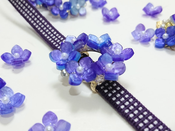 奧比多姆繡球花環靛藍紫色 第4張的照片