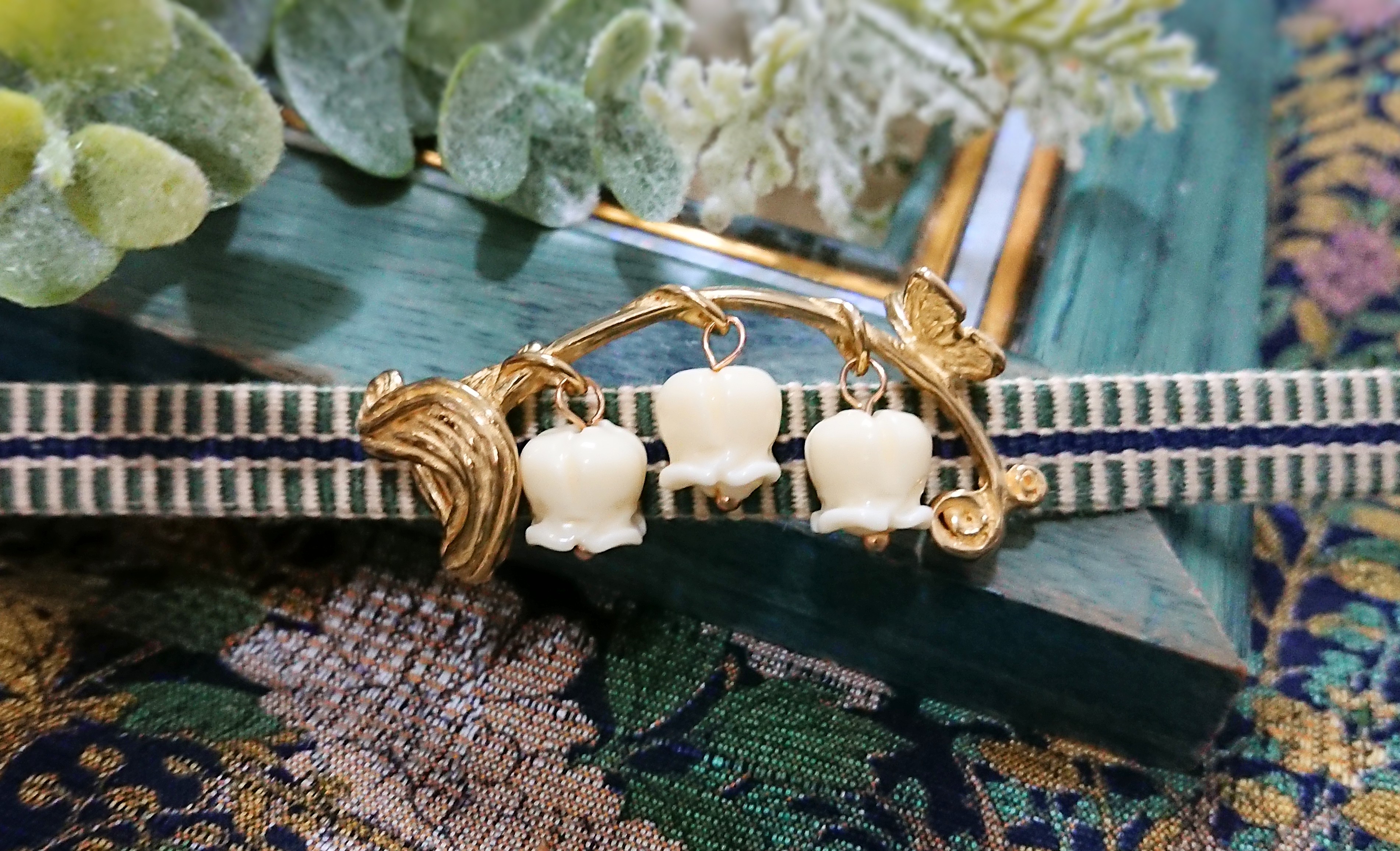 帯留め 鈴蘭 (brass)