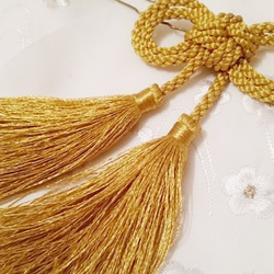 二重叶結びの髪飾り　金茶　(かんざし/クリップ選択可) 2枚目の画像