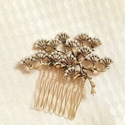 飾り櫛　松枝　アンティークゴールド(金古美) 5枚目の画像