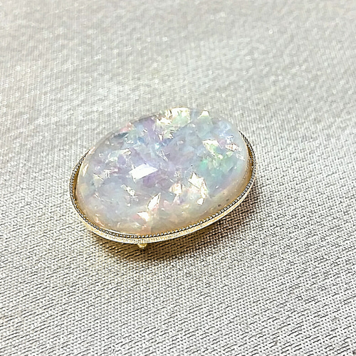 帯留め オパールホワイト 帯留め 和兎庵(watoan) 通販 3092507｜Creema  