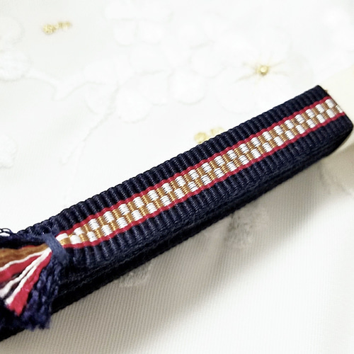 三分紐帯締め 加賀錦袋織真田紐 紺 帯留め 和兎庵(watoan) 通販