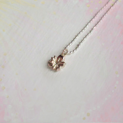 銀の滴ふるふる-水桜- Petit Necklace/K10PG,SV925コンビ【販売終了しました】 4枚目の画像