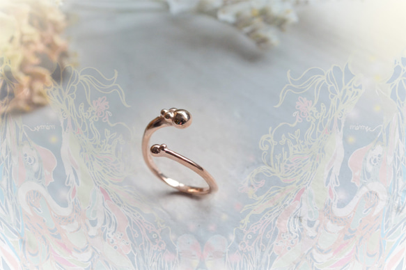 Gold Drops Furu-Water Universe-One-size-fits-all ring / K10PG 第2張的照片