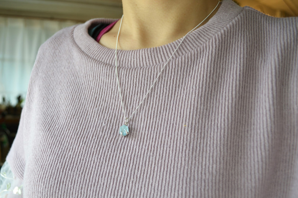 GemStone Necklace -Aquamarine- 10mm【Sold】 4枚目の画像