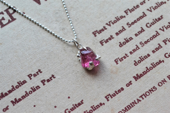 GemStone Necklace -Pink Tourmaline- 8mm【受注後制作】 1枚目の画像