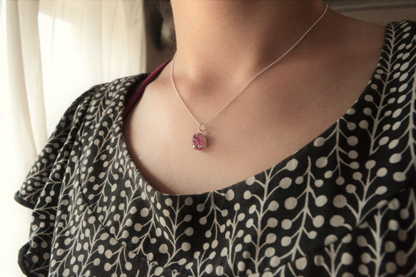 GemStone Necklace -Pink Tourmaline- 8mm【受注後制作】 5枚目の画像