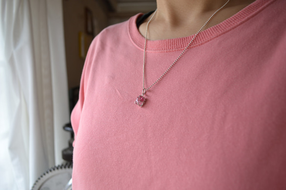 GemStone Necklace -Pink Tourmaline- 8mm【受注後制作】 6枚目の画像