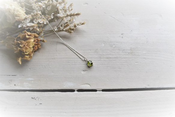 GemStone Necklace -Peridot- 8mm 2枚目の画像