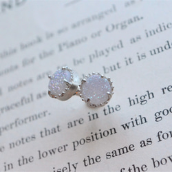 Only One!White Druzy Agate Pierced -女神の癒し-［sold］ 4枚目の画像