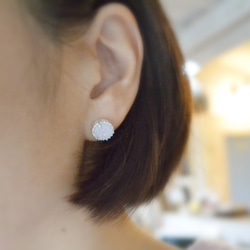 Only One!White Druzy Agate Pierced -女神の癒し-［sold］ 5枚目の画像