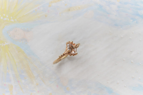 只有一個！Gold Drops Herkimer 鑽石戒指-18-/K10YG [訂購後生產] 第4張的照片