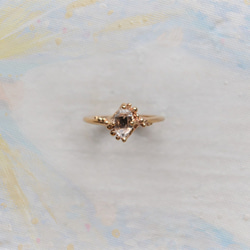 只有一個！Gold Drops Herkimer 鑽石戒指-18-/K10YG [訂購後生產] 第5張的照片
