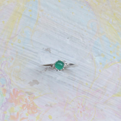 【再販】銀の滴ふるふるリング『光の滴』-愛とひとつ-/Clown Type/Green Agate 4枚目の画像
