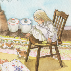 A four-piece set of Picture postcard No.20【A girl and a cat】 第1張的照片