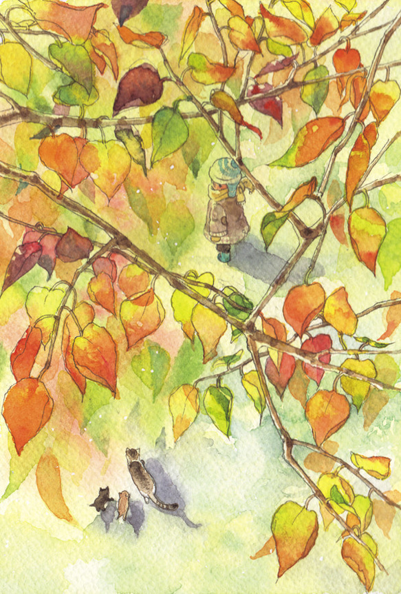 A four-piece set of Picture postcard No.21【autumn colors】 第1張的照片