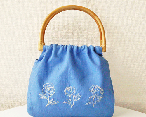 シャクヤクの手刺繍バッグ グラニーバッグ Yuko Niwa 通販 シャクヤクの手刺繍バッグ グラニーバッグ Yuko Niwa 通販