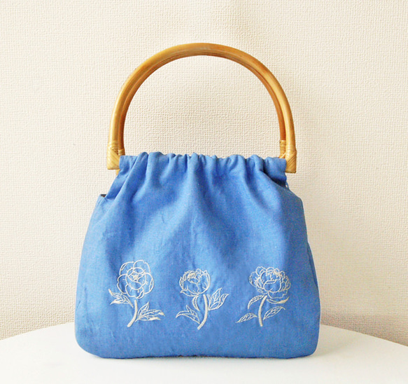 シャクヤクの手刺繍バッグ グラニーバッグ Yuko Niwa 通販