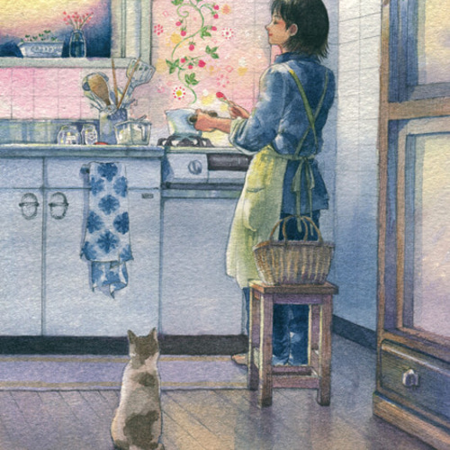 水彩画原画 江ノ電・七里ヶ浜小動岬付近を走る ＃615 絵画