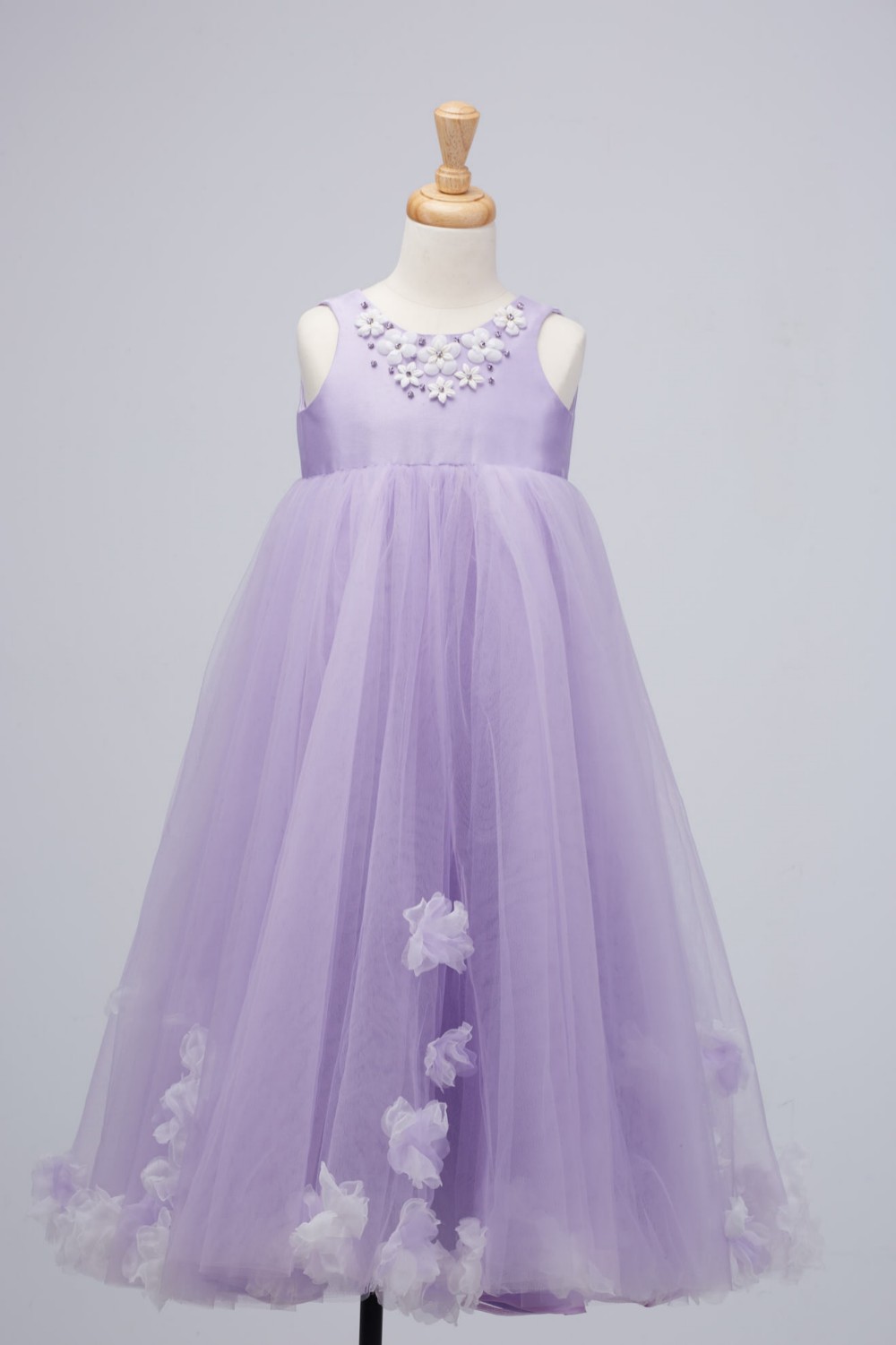 手作り三次元の花のハイウエストの長さのベール