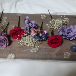 ローズと紫陽花のヘアパーツ 2枚目の画像