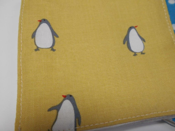 【再販】♡ハーフガーゼハンカチ２枚セット♪ペンギン柄/ドット柄 4枚目の画像